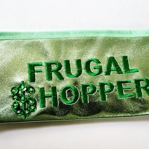 NWT Metallic Green bling coupon pouch Frugal shopper with dividers, diva budget